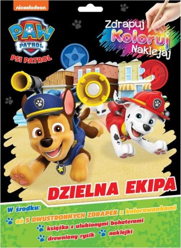 Psi Patrol Zdrapuj, koloruj, naklejaj Dzielna...