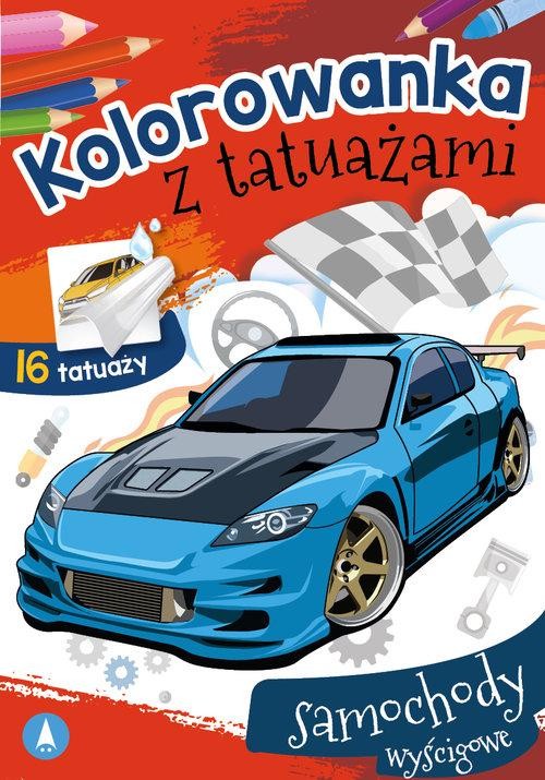 Kolorowanka z tatuażami Samochody wyścigowe