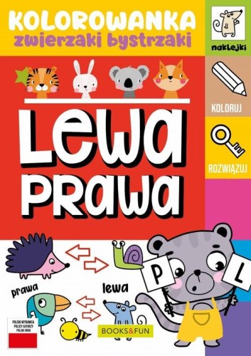 Kolorowanka zwierzaki bystrzaki. lewa prawa z...