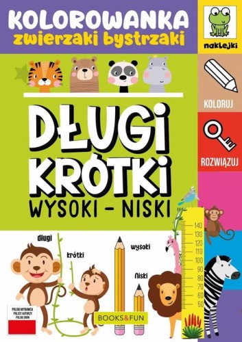 Kolorowanka zwierzaki bystrzaki. Długi krótki,...