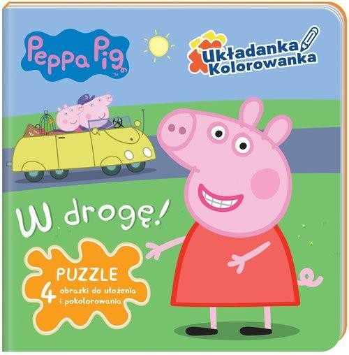 Peppa Pig. Układanka -Kolorowanka. W drogę.