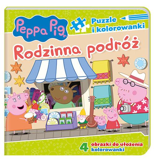 Peppa Pig Puzzle i kolorowanki Rodzinna podróż
