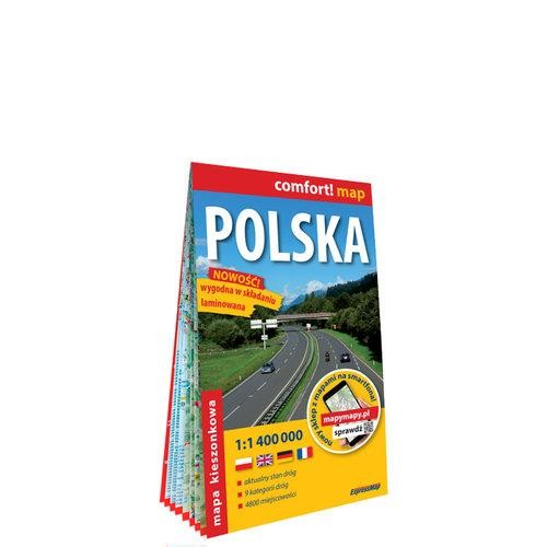 Polska kieszonkowa laminowana mapa samochodowa...