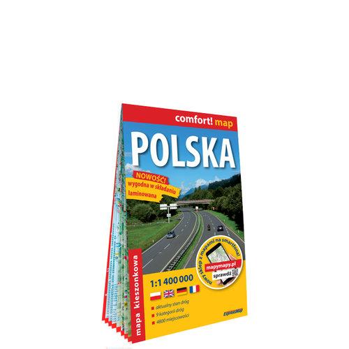 Polska kieszonkowa laminowana mapa samochodowa...