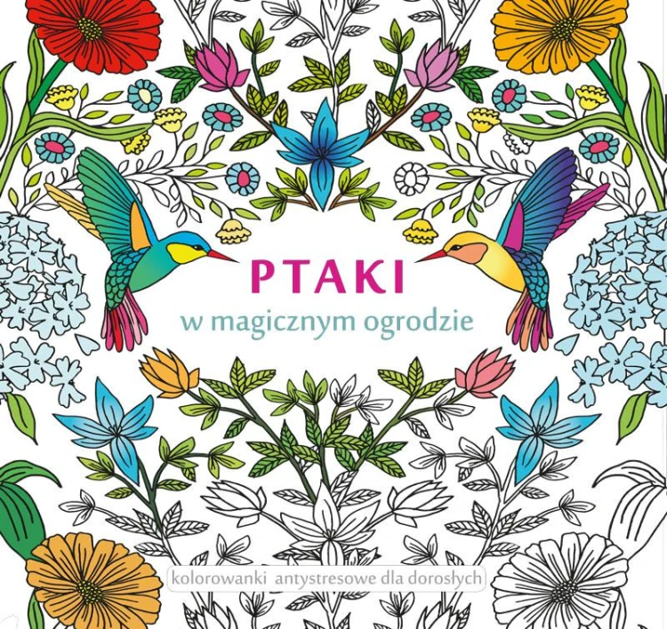 Ptaki w magicznym ogrodzie kolorowanki...